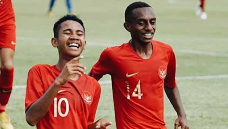 Selebrasi pemain Timnas Indonesia U-15 di Piala AFF U-15 2019. - INDOSPORT