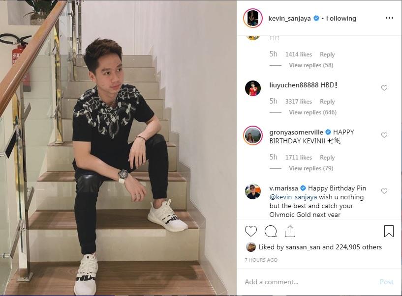 Pebulutangkis Indonesia, Kevin Sanjaya mendapatkan ucapan selamat ulang tahun dari insan bulutangkis Copyright: Instagram/kevin_sanjaya