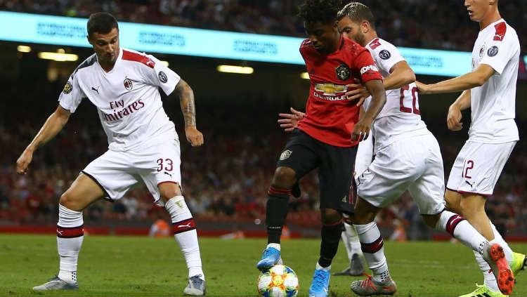 Jalannya pertandingan antara Manchester United vs AC Milan.
