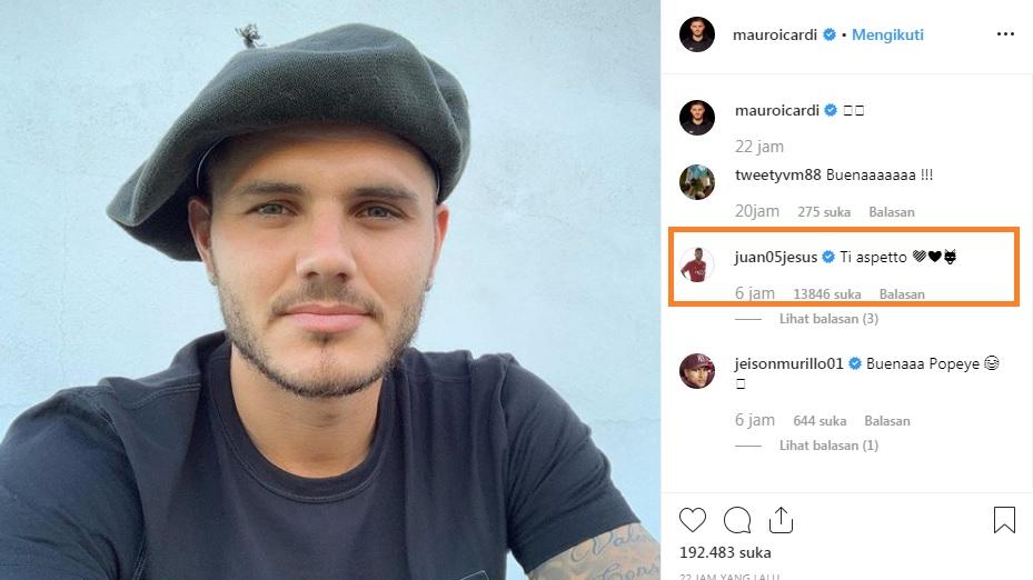 Juan Jesus Bocorkan Icardi Segera Gabung AS Roma Copyright: Instagram @mauroicardi