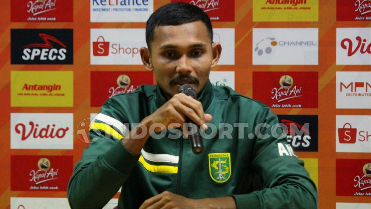 Andri Muliadi saat konferensi pers usai laga Persebaya vs Madura United, Sabtu (10/08/19). Copyright: Fitra Herdian Ariestianto/INDOSPORT