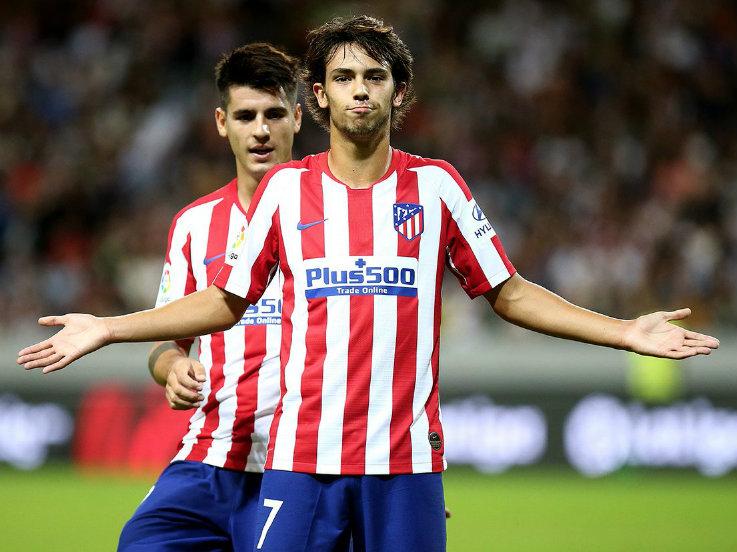 Selebrasi Joao Felix usai cetak gol Atletico madrid ke gawang Juventus di ICC 2019, Sabtu (10/08/19). Copyright: twitter.com/atleti