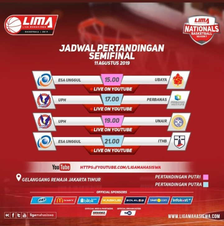 Jadwal semifinal Liga Mahasiswa. Copyright: Liga Mahasiswa