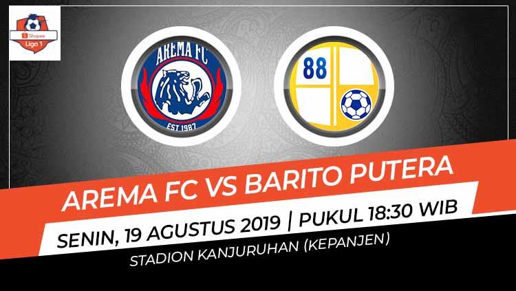 Pertandingan Arema FC vs Barito Putera.