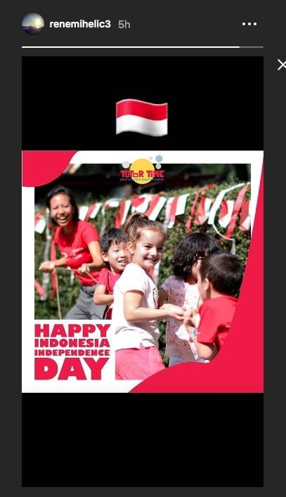 Gelandang Persib Bandung, Rene Mihelic, tetap merayakan hari ulang tahun kemerdekaan Indonesia ke-74 meski dipastikan terdepak di putaran kedua. Copyright: https://www.instagram.com/renemihelic3/