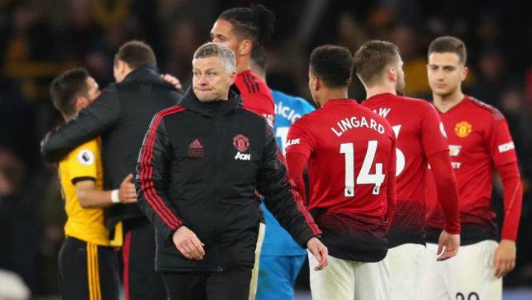 Ole Gunnar Solskjaer saat menemani Manchester United di laga melawan Wolverhampton, Selasa (20/08/19) dini hari WIB.