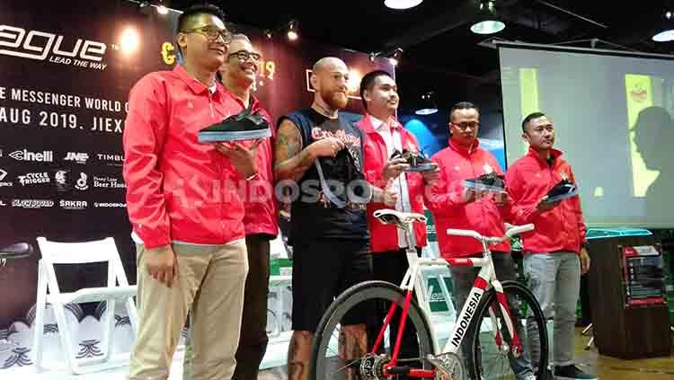 Konferensi pers Kejuaraan Dunia Kurir Sepeda 2019 pada Selasa (20/08/19) di kawasan Cikini, Jakarta. - INDOSPORT