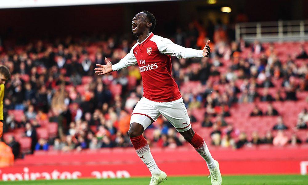 Folarin Balogun saat melakukan selebrasi untuk Arsenal. Copyright: Getty Images
