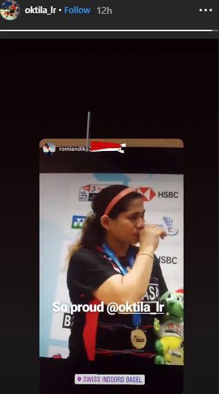 Momen Leani Ratri Oktila menangis di Para Kejuaraan Dunia Bulutangkis 2019 Copyright: instagram.com/oktila_lr