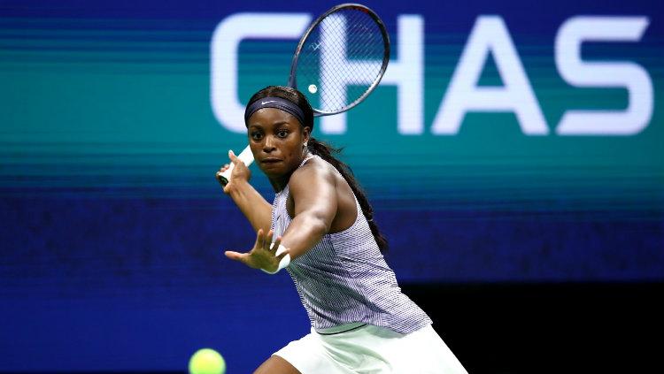 Sloane Stephens di babak pertama AS Terbuka 2019.