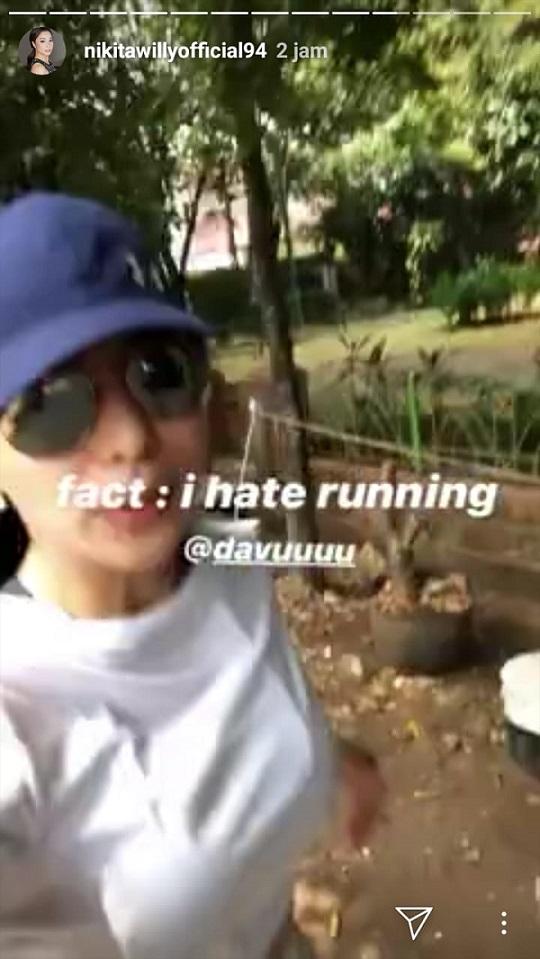 Unggahan Instagram Nikita Willy ketika sedang jogging. Copyright: Instagram @nikitawillyofficial94