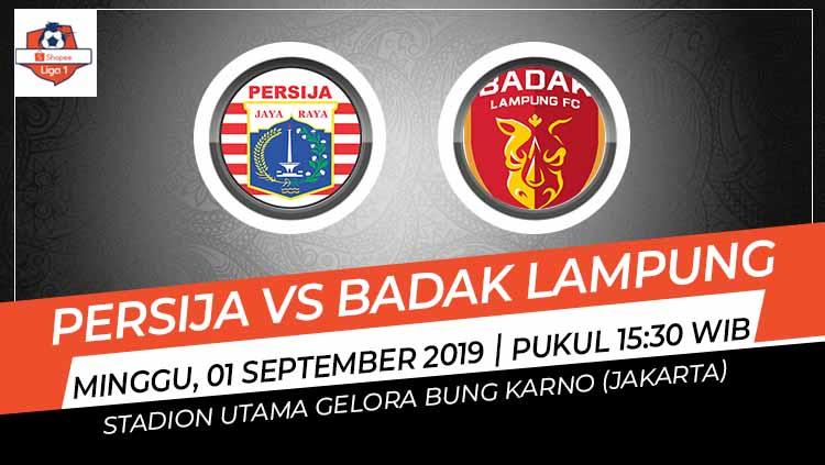 Pertandingan Persija Jakarta vs Badak Lampung.