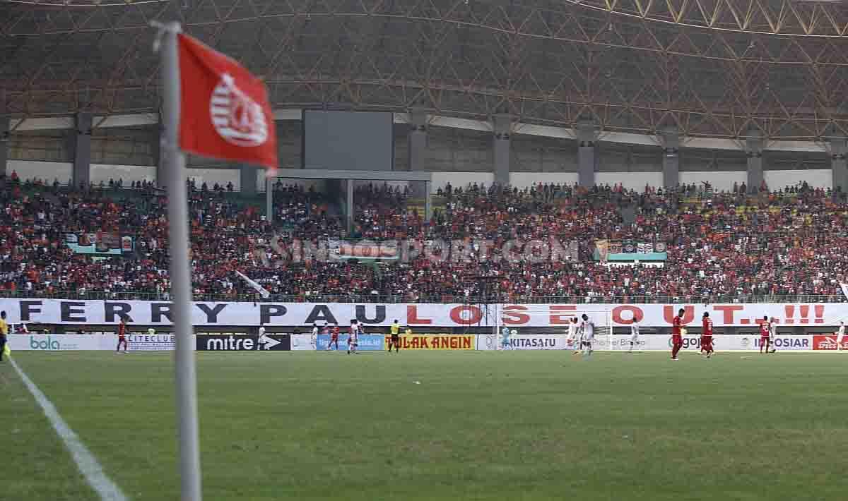Situasi penonton laga Persija Jakata vs Badak Lampung FC dalam lanjutan Liga 1 2019 pekan ke-17.