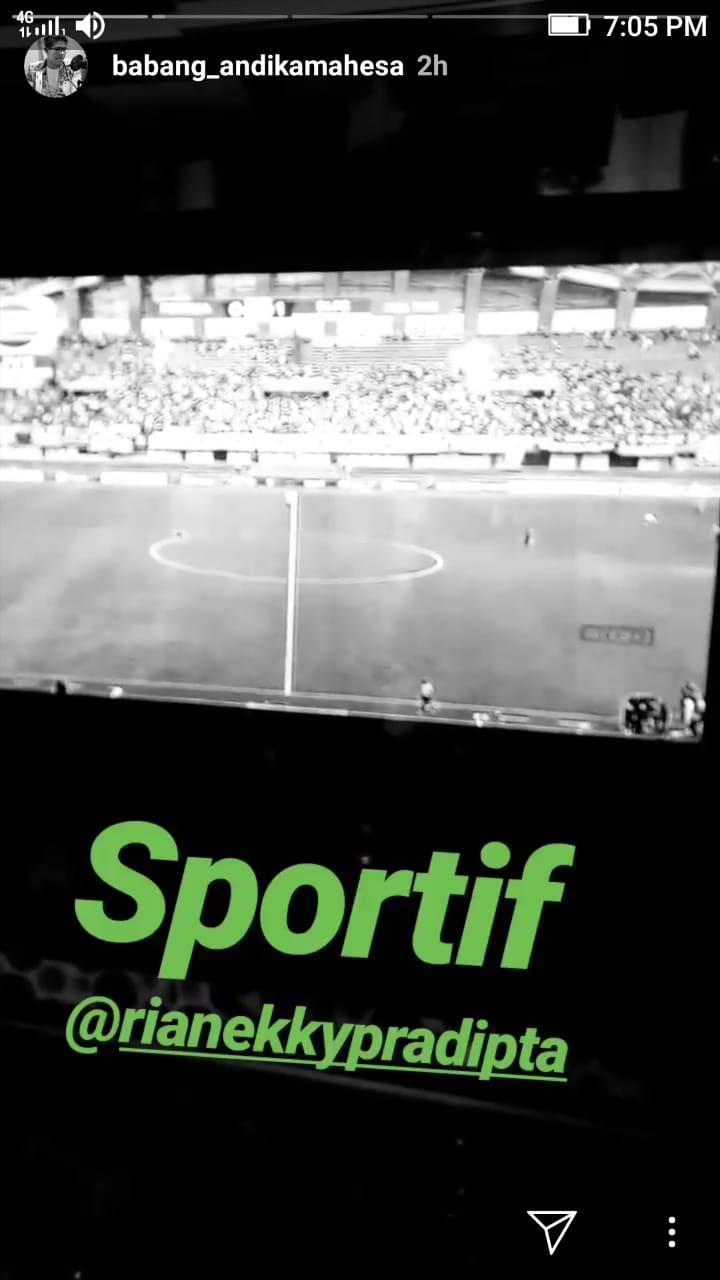 Unggahan Andika Mahesa pasca Perseru Badak Lampung menang atas Persija Jakarta Copyright: Instagram @babang_andikamahesa