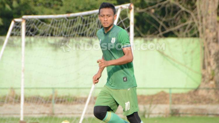 Striker PSMS Medan, Tri Handoko. (Foto: Aldi Aulia Anwar/INDOSPORT)
