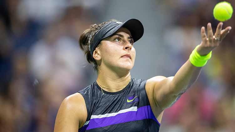 Petenis Kanada, Bianca Andreescu pada pertandingan Perempat Final tunggal Putri Turnamen Tenis Terbuka AS 2019, Rabu (04/09/2019).