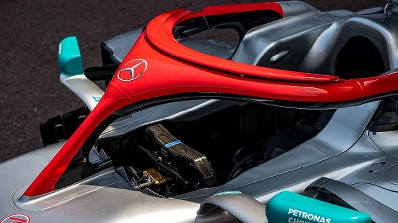 Contoh perangkat halo yang berada di mobil balap Valtteri Bottas Copyright: ANDREJ ISAKOVIC/AFP/Getty Images
