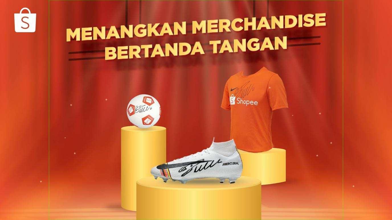 Menangkan merchandise bertanda tangan Cristiano Ronaldo dari Shopee. Copyright: Shopee
