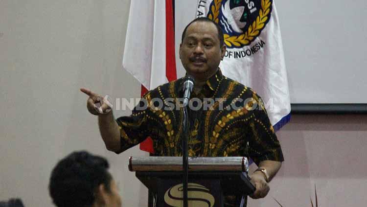 Ketua harian KONI Jatim, M Nabil saat menghadiri kongres futsal Jatim pada Sabtu (07/09/19). Fitra Herdian/Indosport