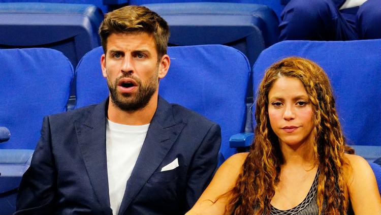 Ekspresi Gerard Pique bersama Shakira saat menonton Rafael Nadal di AS Terbuka 2019.