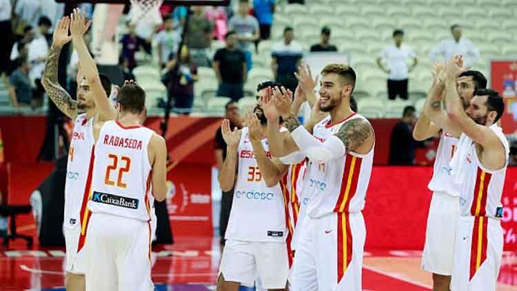 Selebrasi para pemain Timnas Spanyol di FIBA World Cup 2019 Copyright: Tang Yanjun/China News Service/GettyImages