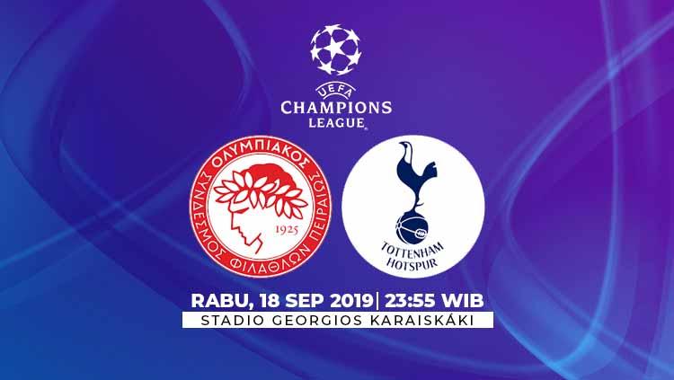 Prediksi pertandingan Liga Champions 2019/20 antara Olympiakos menghadapi Tottenham Hotspur yang akan digelar di Stadion Georgios Karaiskakis pada Rabu (18/09/19).