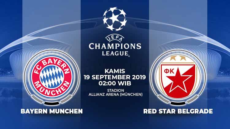 Prediksi pertandingan sepak bola Liga Champions 2019/20 antara Bayern Munchen menghadapi Red Star Belgrade, Kamis (19/09/19) pukul 02.00 dini hari WIB.