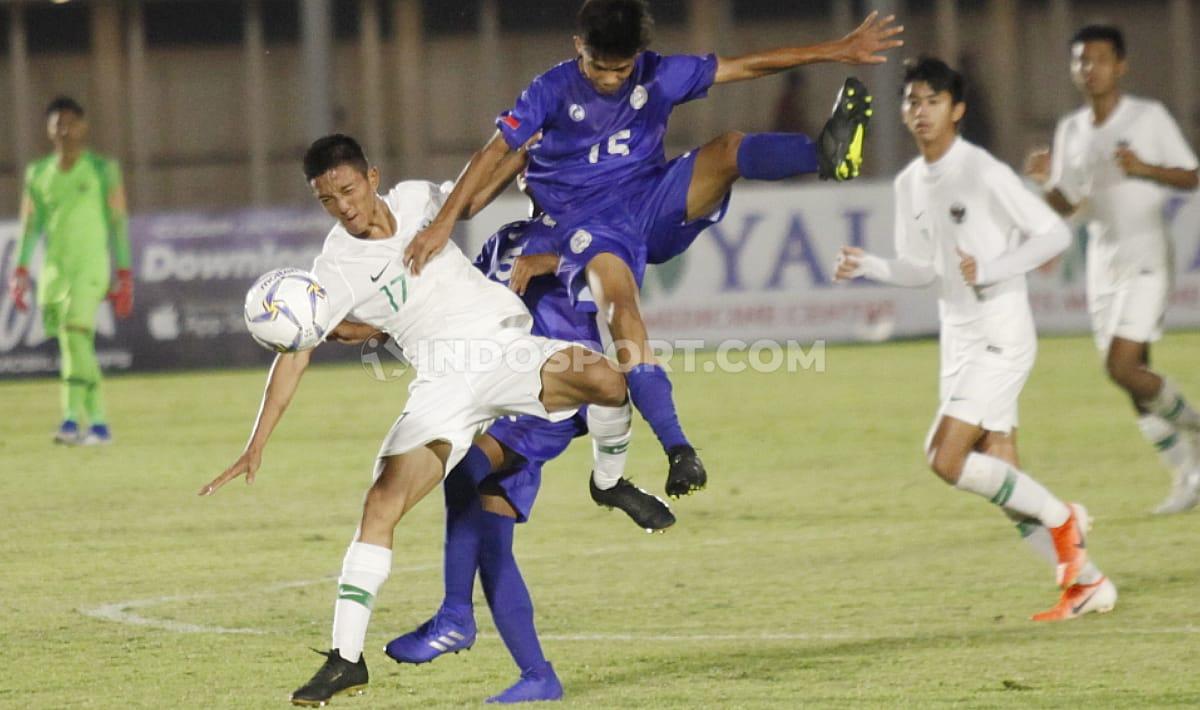 Laga pertandingan antara Filipina U-16 vs Indonesia U-16 di Stadion Madya GBK Senayan, Senin (16/09/19).