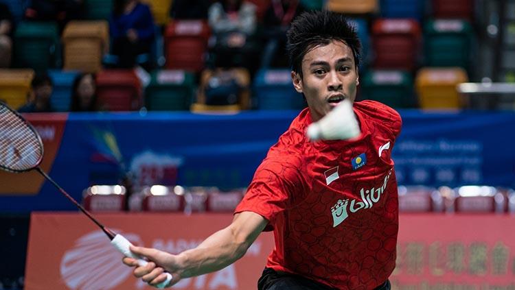 Shesar Hiren Rhustavito saat bertanding di Badminton Asia Mixed Team Championships 2019 Copyright: Ivan Shum/Getty Images