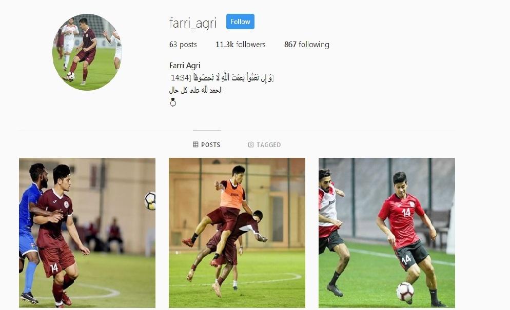 Jumlah followers pemain baru Persija jakarta Farri Agri, Rabu sekitar Pukul pukul 12.00 WIB (18/09/19). Copyright: instagram.com/farri_agri