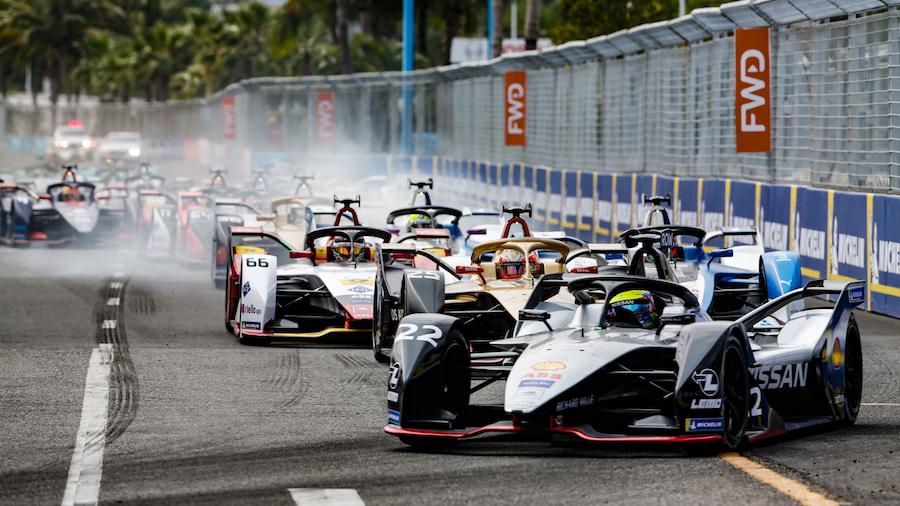 Ilustrasi balapan Formula E.