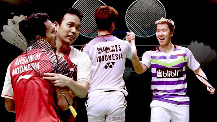 Media Jepang, Badminton Spirit, menyebut nama tiga pasangan Indonesia saat membahas peta kekuatan ganda putra di tahun 2020. - INDOSPORT