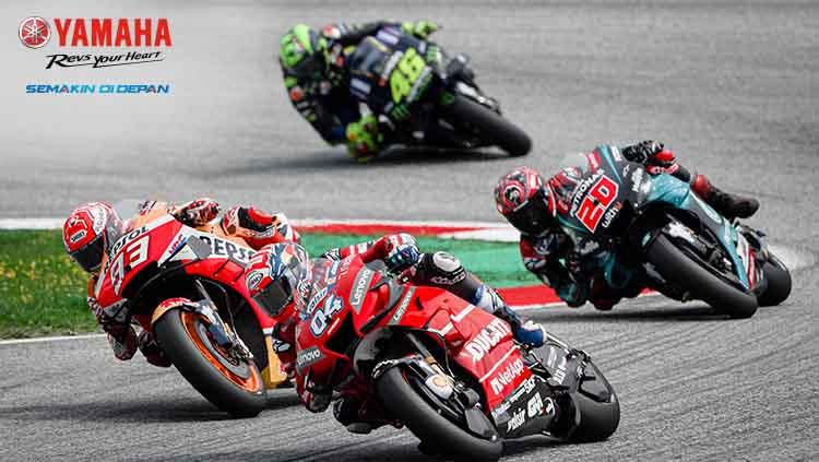 Marc Marquez (93), berusaha mengejar Andrea Dovizioso di MotoGP Italia.