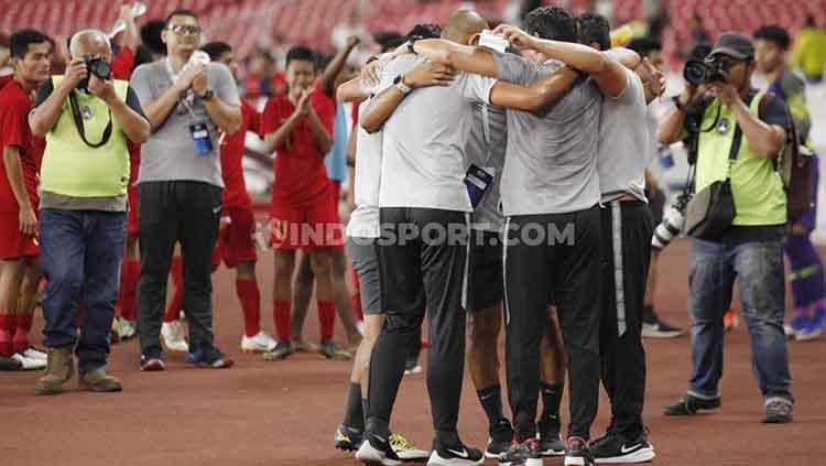 Timnas Indonesia U-16 saat merayakan keberhasilan lolos ke putaran final Piala Asia U-16 2020. Copyright: Herry Ibrahim/INDOSPORT