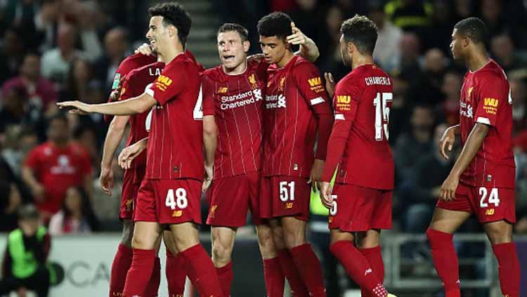 Selebrasi pemain Liverpool - INDOSPORT