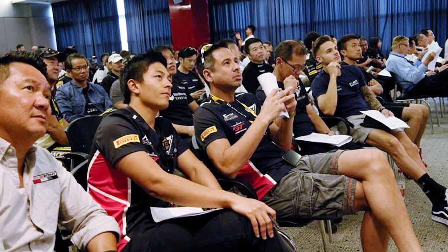 Pembalap T2 Motorsports, Rio Haryanto, jelang balapan Final Blancpain GT World Challenge Asia 2019.