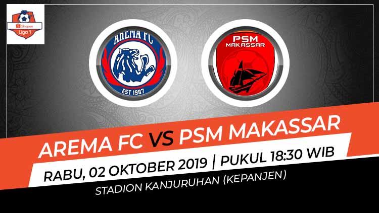 Pertandingan Arema FC vs PSM Makassar.
