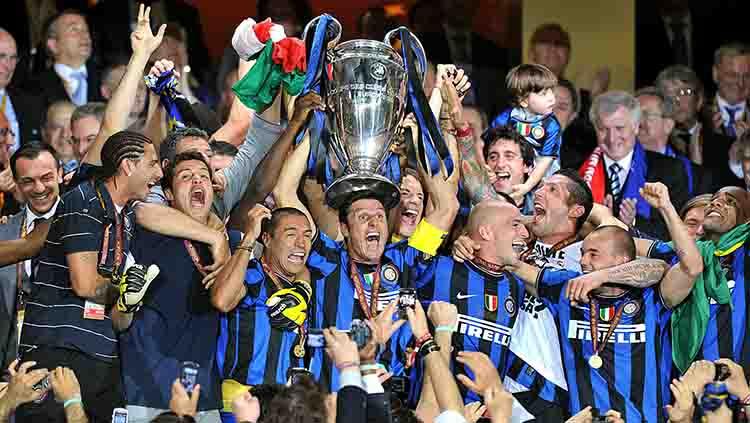 Inter Milan saat merayakan kemenangan sebegai juara Liga Champions musim 2010 - INDOSPORT