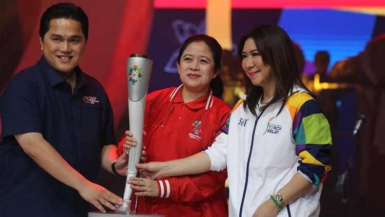 Erick Thohir, Puan Maharani, dan Susy Susanti setelah suksesnya Asian Games 2018.