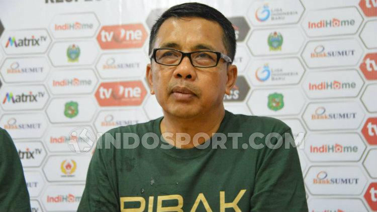 Pelatih PSMS Medan,Jafri Sastra. - INDOSPORT