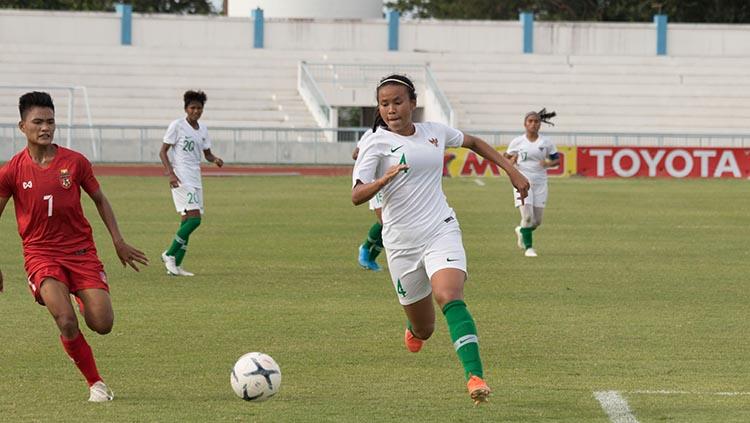 Pemain Timnas Wanita Indonesia, Shalika Aurelia, yang sedang trial di West Ham United.