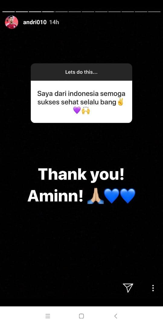 Dapat Pesan dari Fans di Indonesia, Ini Jawaban Andri Syahputra Copyright: instagramAndri Syahputra