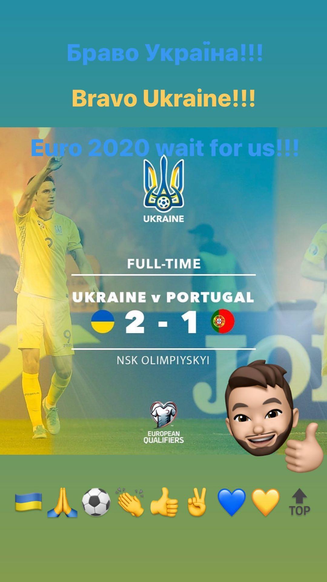 Striker PSS Sleman, Yevhen Bokhashvili, bahagia Ukraina lolos ke Euro 2020. Copyright: https://www.instagram.com/jeka_baha_10/