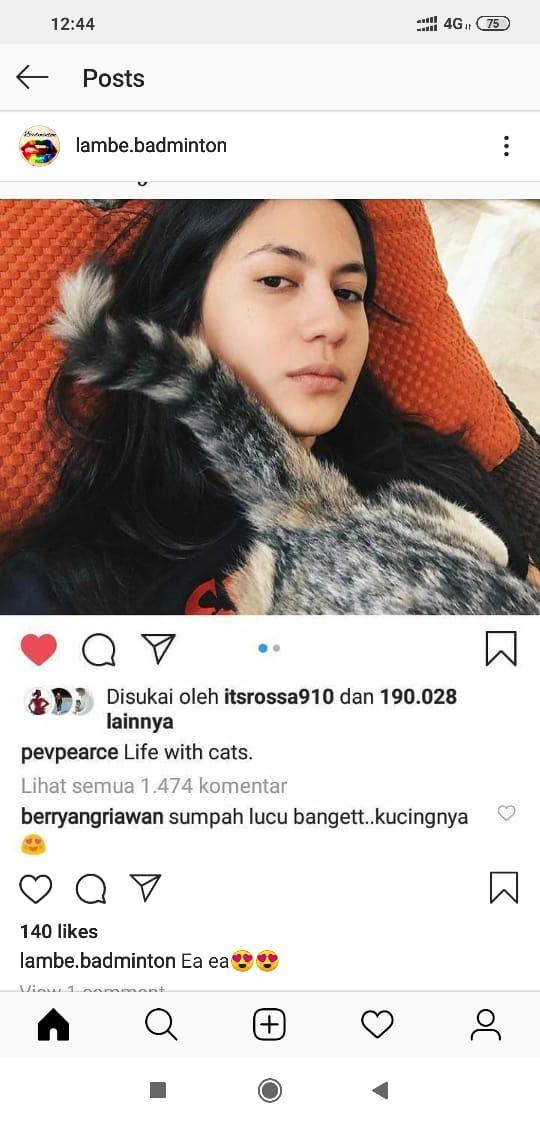 Berry Angriawan memberikan komentar terkait unggahan aktris cantik Indonesia, Pevita Pearce Copyright: instagram.com/lambe.badminton