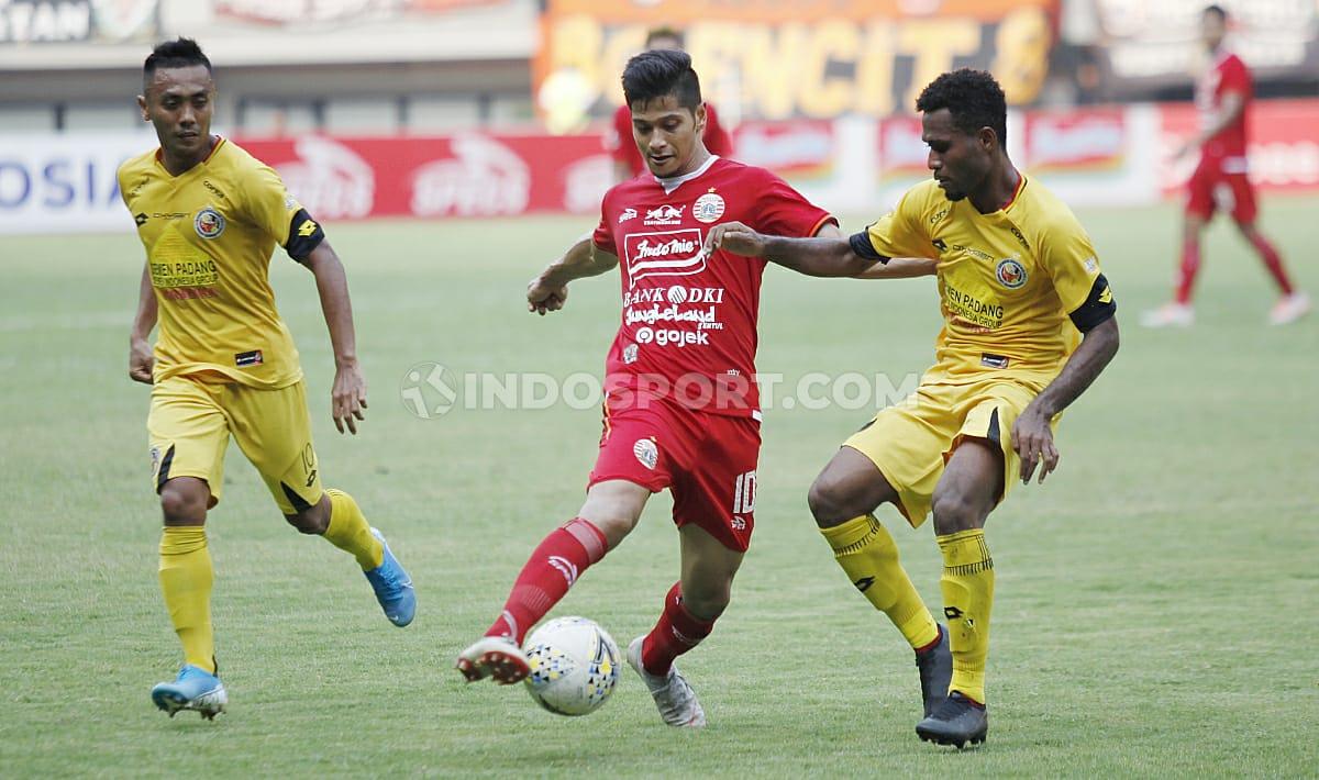 Laga pertandingan antara Persija Jakarta vs Semen Padang pada Liga 1 di Stadion Patriot Bekasi, Rabu (16/10/19).