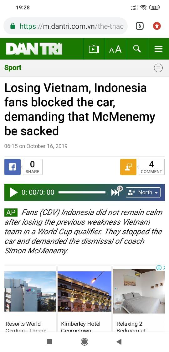 Media Vietnam Soroti Aksi Protes Fans Indonesia kepada Pelatih Timnas, Simon McMenemy. Copyright: Dantri Media