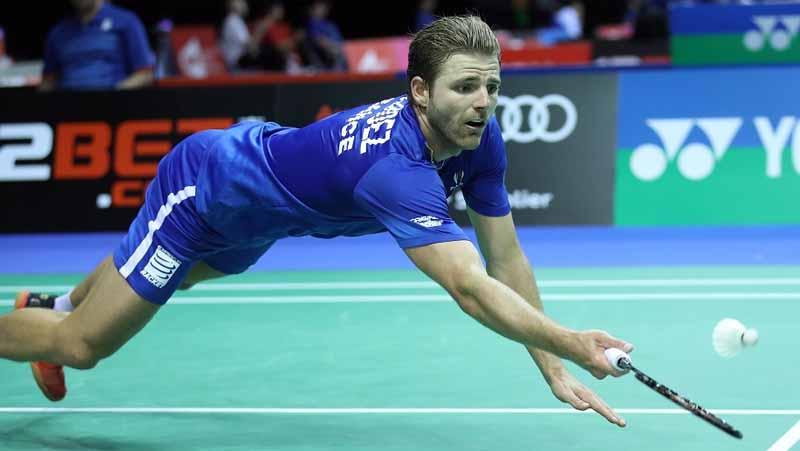 Kembali terjadi, unggulan 4 sekaligus penakluk Anthony Sinisuka Ginting, Brice Leverdez dikalahkan pebulutangkis Mads Christophersen di SaarLorLux Open 2020.