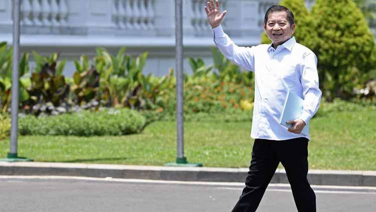 Ketum PB Ikatan Anggar Seluruh Indonesia (Ikasi) Agus Suparmanto, saat datang ke Istana Negara jelang pembentukan Kabinet Kerja II.