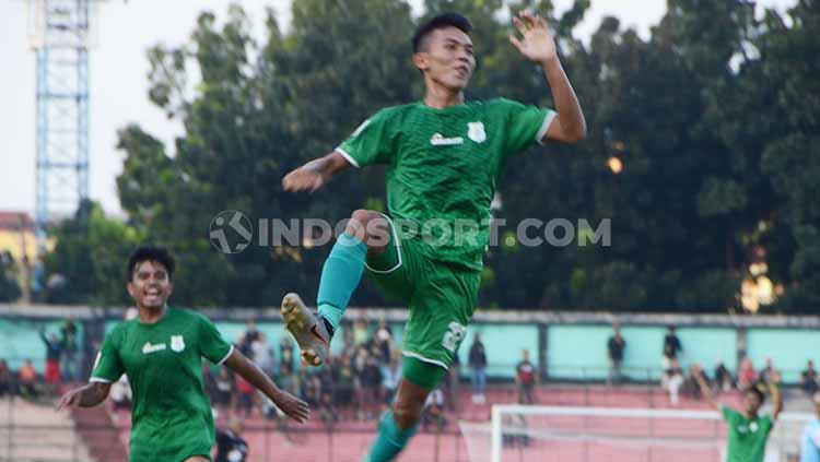 Pemain PSMS Medan, Eki Fauji Saputra, tak menyangka dapat mencetak dua gol dari set piece saat mengalahkan BaBel United di pertandingan Liga 2 2019. - INDOSPORT