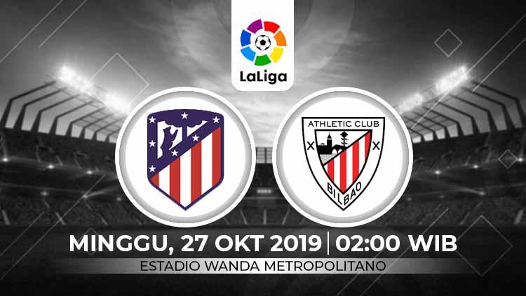 Prediksi pertandingan pekan ke-10 LaLiga Spanyol 2019-2020 antara Atletico Madrid menjamu Athletic Bilbao di Stadion Wanda Metropolitano, Minggu (27/10/19) dini hari WIB.